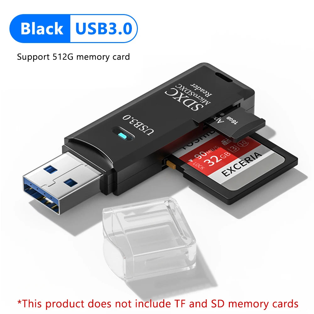 SpeedyBit DuoCard Reader – High-Speed 2-in-1 USB 3.0 TF & SD Card Reader Adapter for Laptop & PC