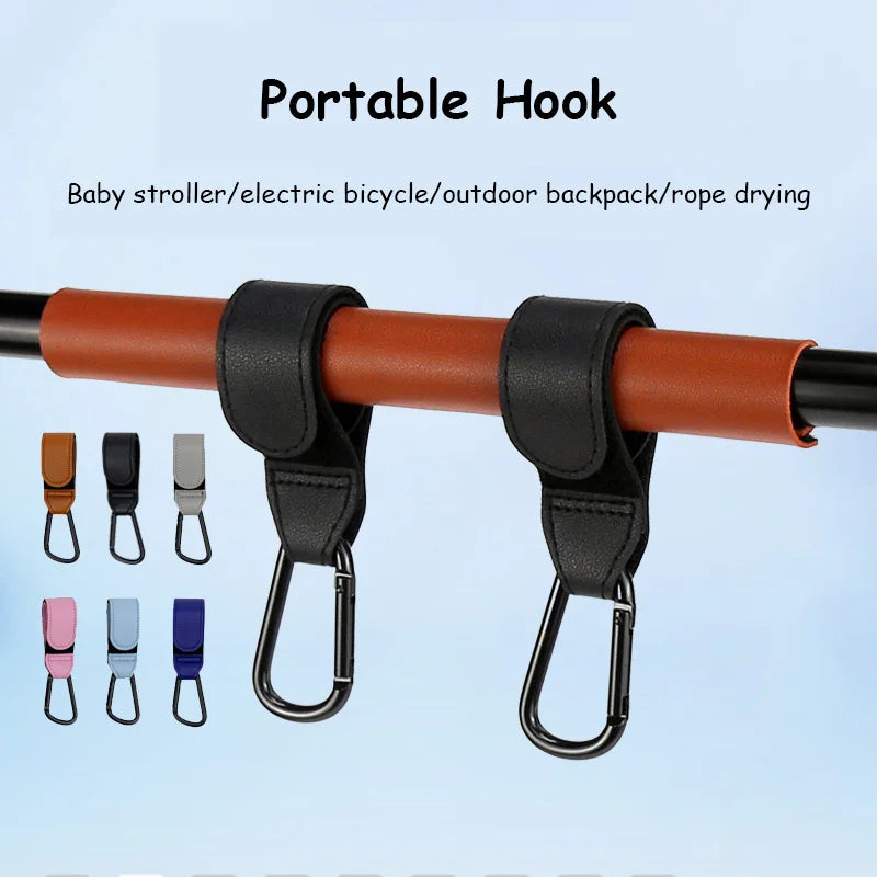 1 PCS PU Leather Baby Bag Stroller Hook 360 Degree Rotatable Multi Purpose Pram Hook Baby Stroller Accessories