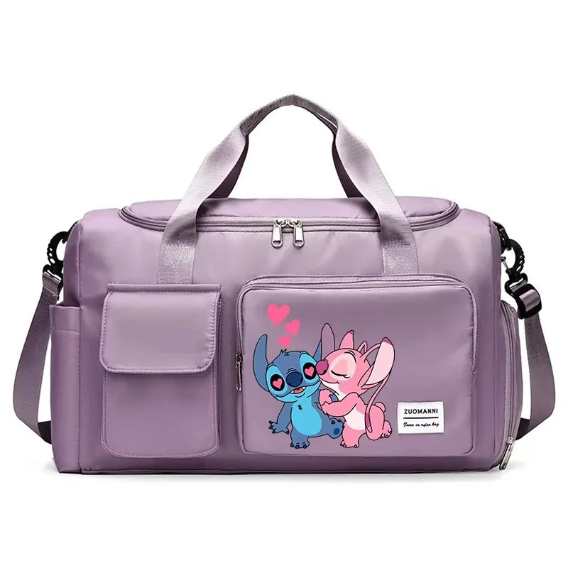 Stitch Splash-Pro Gym Duffel — Waterproof Kawaii Carryall with Shoe Compartment & Wet/Dry Divide (44×28×19cm)