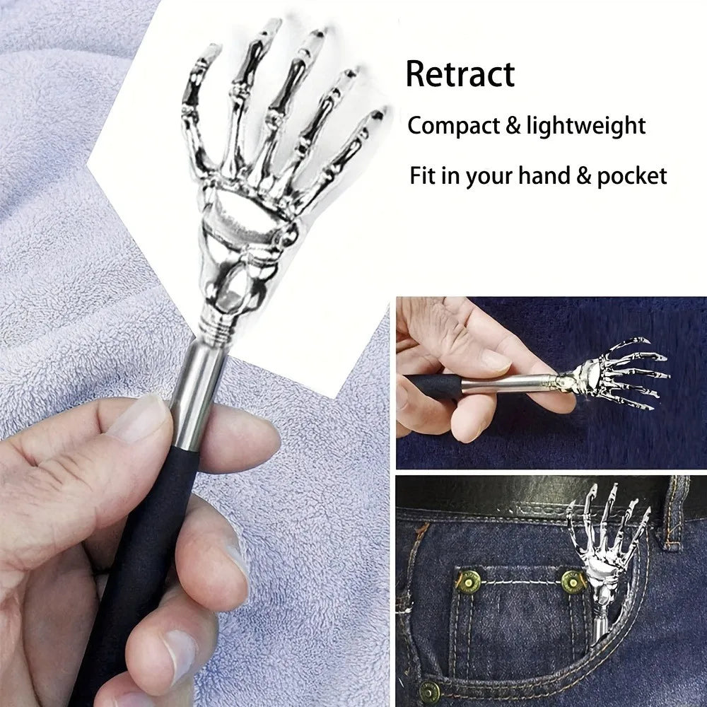 Portable Extendable Back Scratcher Stainless Steel Telescoping Back Scratcher for Both Human and Pets Extendable Back Massager - THOOBO!