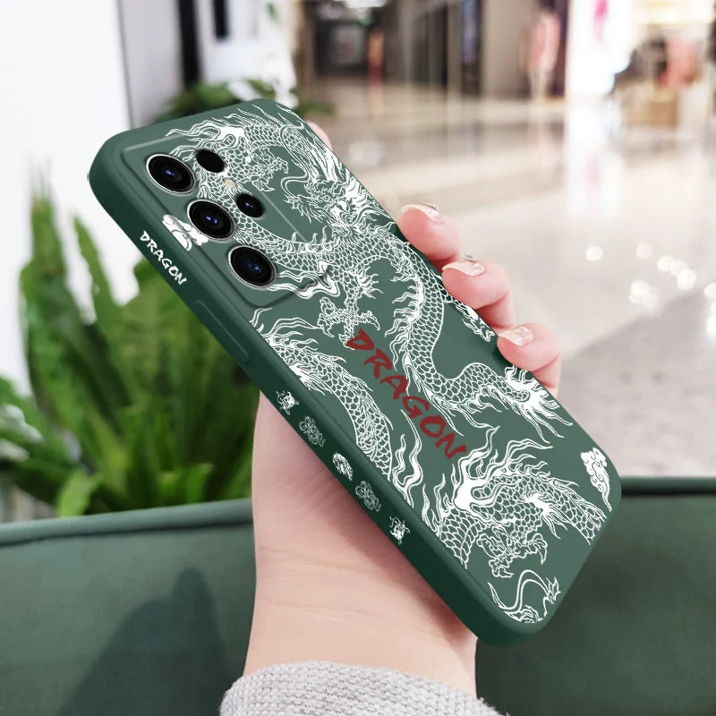 Devil Dragon Phone Case For Samsung Galaxy S24 S23 S22 S21 S20 S10 S10E Ultra Plus FE Note 20 Ultra 10 Plus Cover