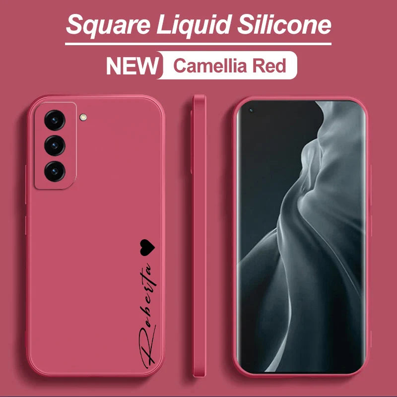 S24 S23 Ultra 5g Case Personalised Customized Name Liquid Silicone Cover For Samsung Galaxy S24 S23 S22 S21 Ultra Plus S20FE