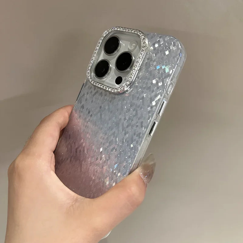 Luxury Electroplated Glitter Phone Case For iPhone 12 13 14 15 Pro Max Transparent Bumper Shockproof Cases Cover