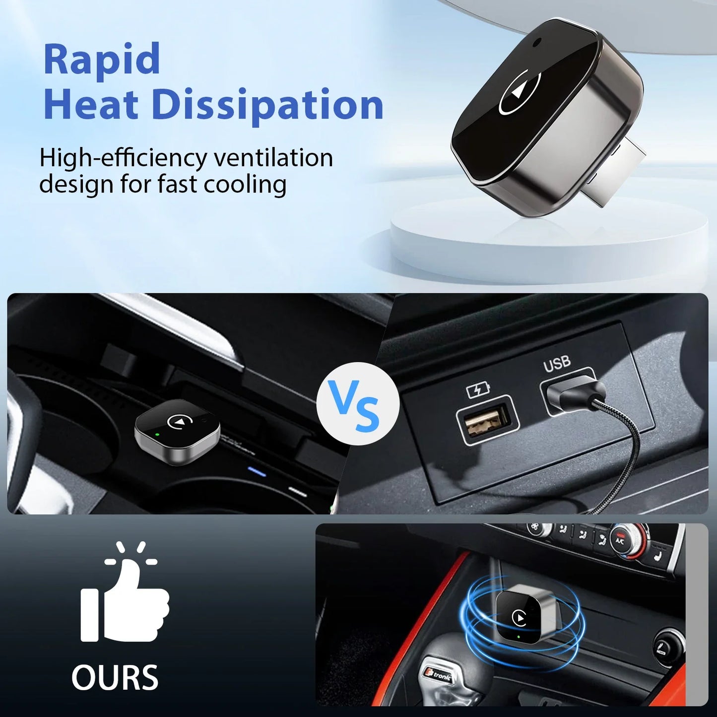 New Pionray 2 in 1 Wireless CarPlay Adapter&Android Auto Wireless Adapter, 5Ghz WiFi Type-C/USB Plug Play CarPlay Wireless