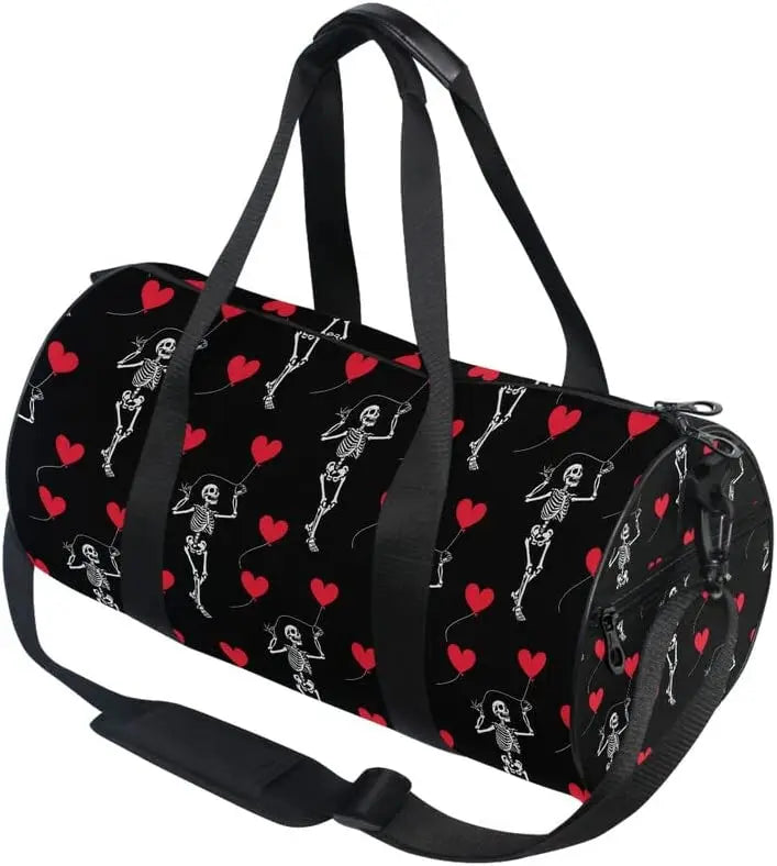 ShadowMoth Traveler — Gothic Skull & Moth Canvas Duffle Bag for Gym, Travel & Night Flights