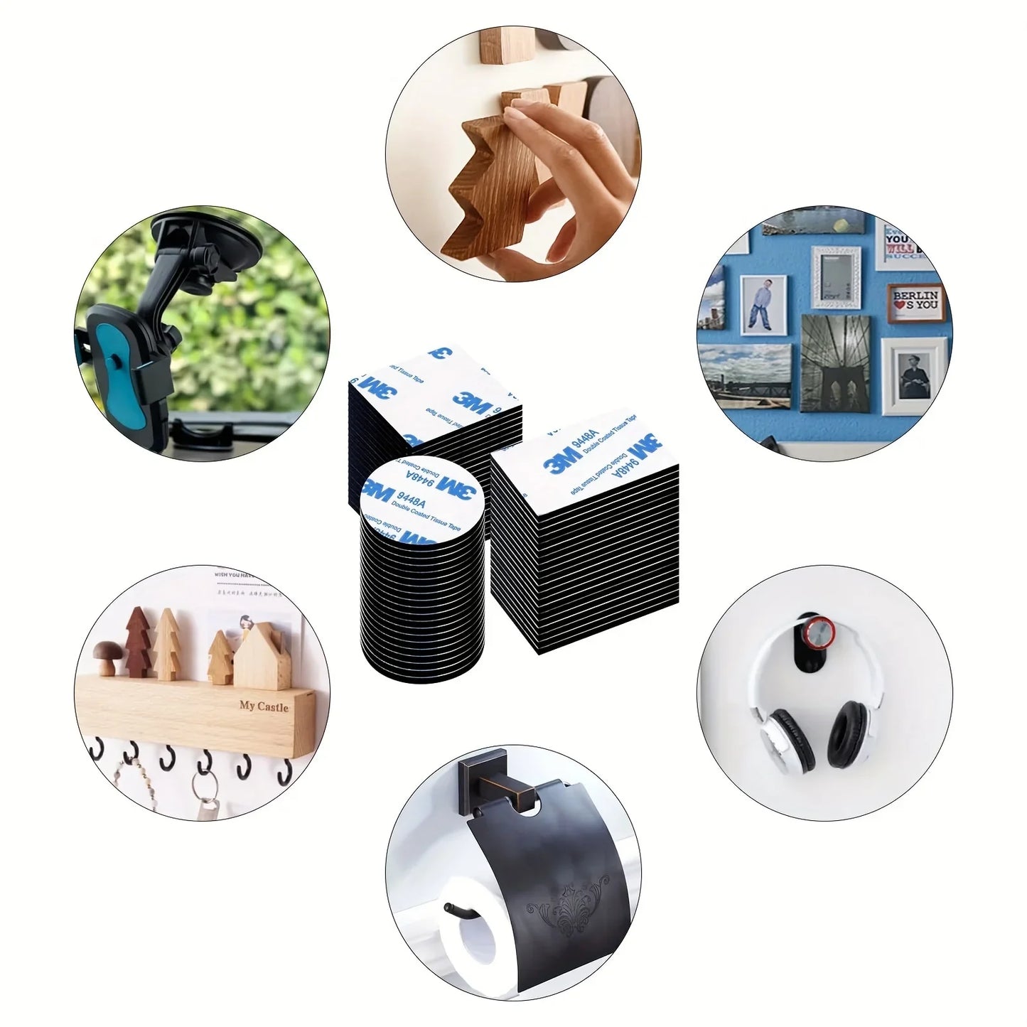 30pcs Double Sided Tape, Wall Tape Suitable For Home, Office, Car, Outdoor Use