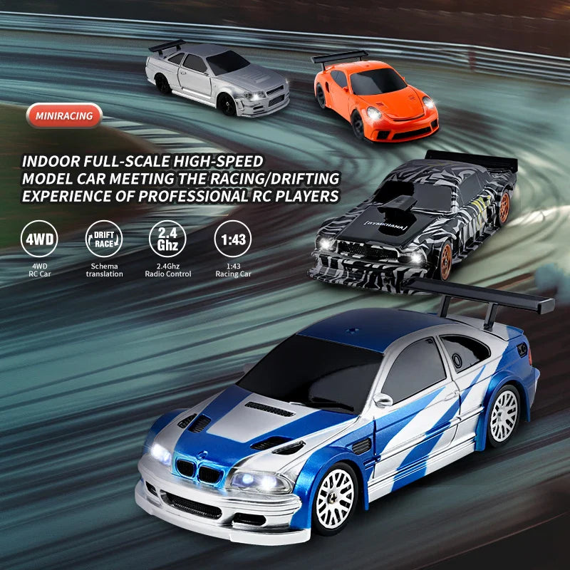 2.4G RC Drift Car 1/43 4WD Remote Control Mini Racing Car Toy