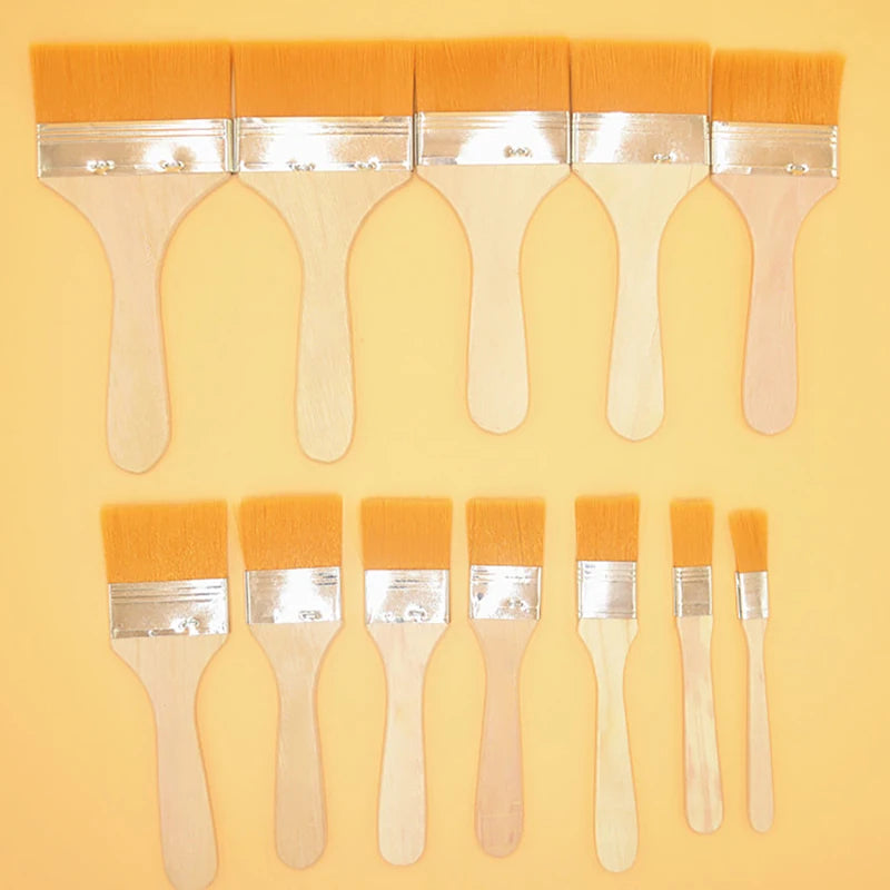 Brush Up Your Genius – THOOBO! 12-Piece Nylon Paint Brush Set for Acrylic, Watercolor & Oil (Wood Handle, All Sizes)