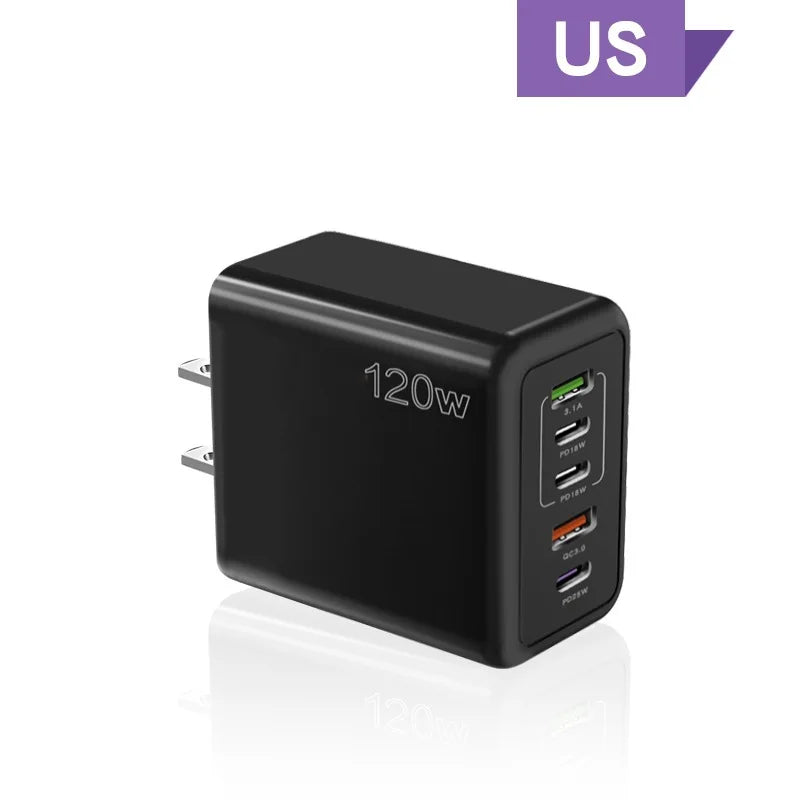 USB C Charger Fast Charging Type C 3 PD + 2 USB QC3.0 Mobile Phone Adapter For iPhone Xiaomi Samsung ipad Realme Tablet