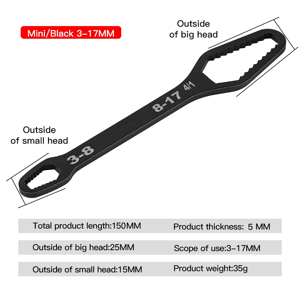 QuickFix TwinTorque Wrench – Double-Headed Self-Tightening Spanner for 8–22mm | Chrome Vanadium Beast Mode Tool! - THOOBO!