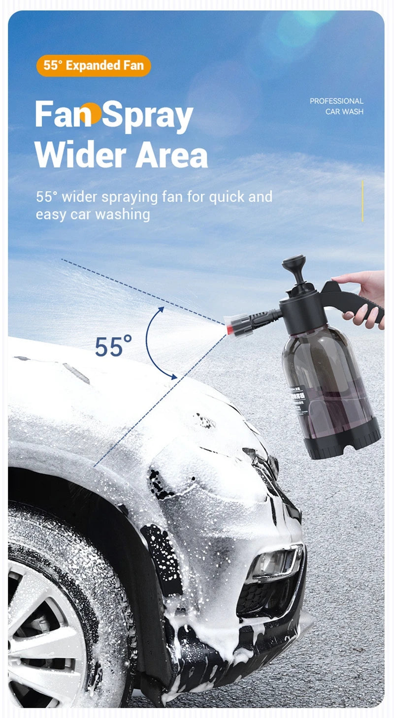2L Car Wash Spray Bottle Foam Wash Sprayer Hand Pump Foam Sprayer Car Air Pressure Spray Washer Nozzle Can Auto Window Cleaning - THOOBO!