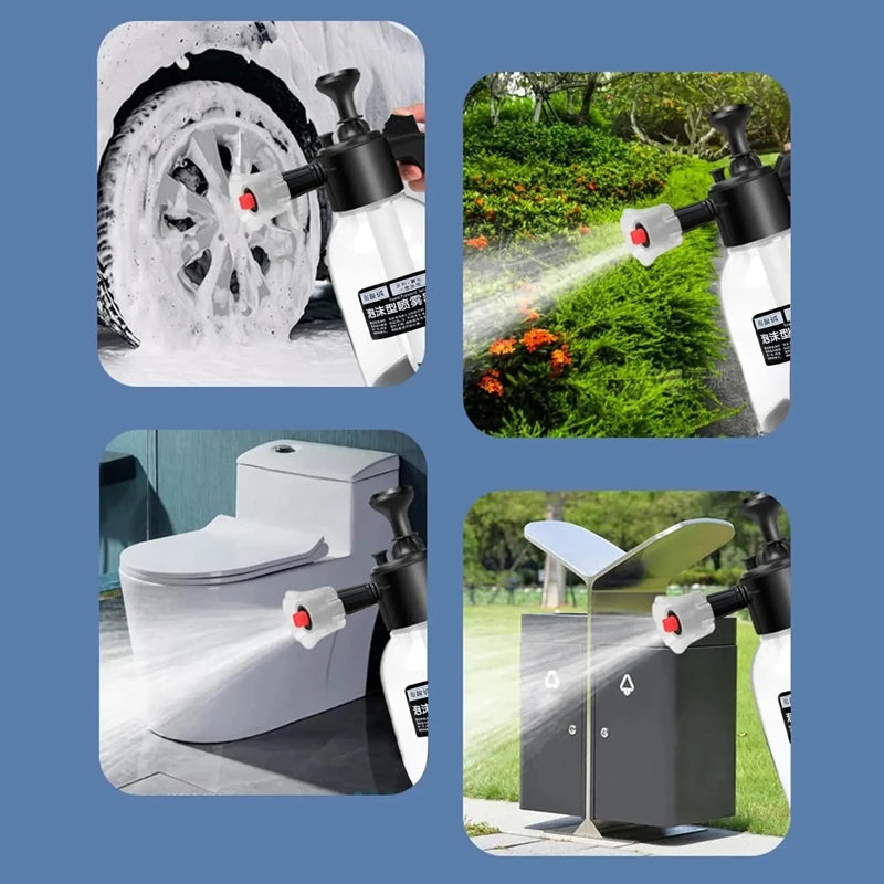 2L Car Wash Spray Bottle Foam Wash Sprayer Hand Pump Foam Sprayer Car Air Pressure Spray Washer Nozzle Can Auto Window Cleaning - THOOBO!