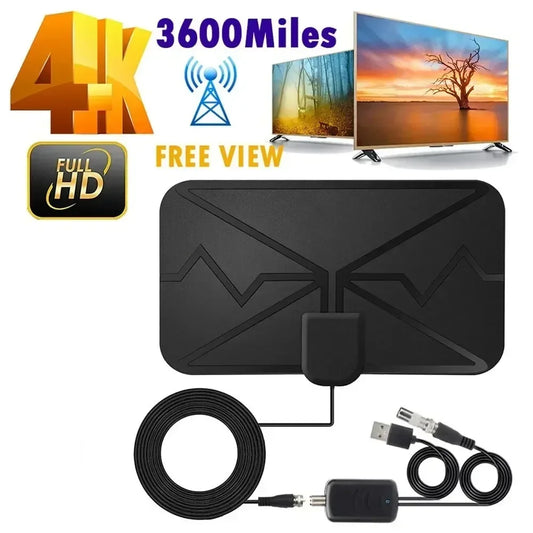 HDTV Hero 3600 – Digital TV Antenna with Supercharged Signal Boost & 3600-Mile Range (Indoor, USB-Powered, 4K-Ready)