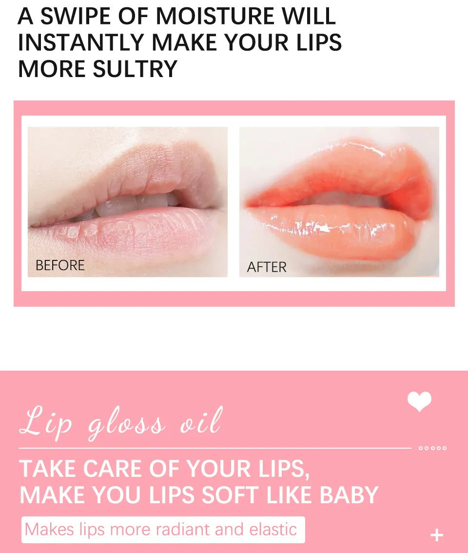 Moisturizing Lip Balm Original Lip Oil Gloss Care of the Lips Benetitnt for Lips Plumping Exfoliating Pink Plumping Gloss Oil - THOOBO!