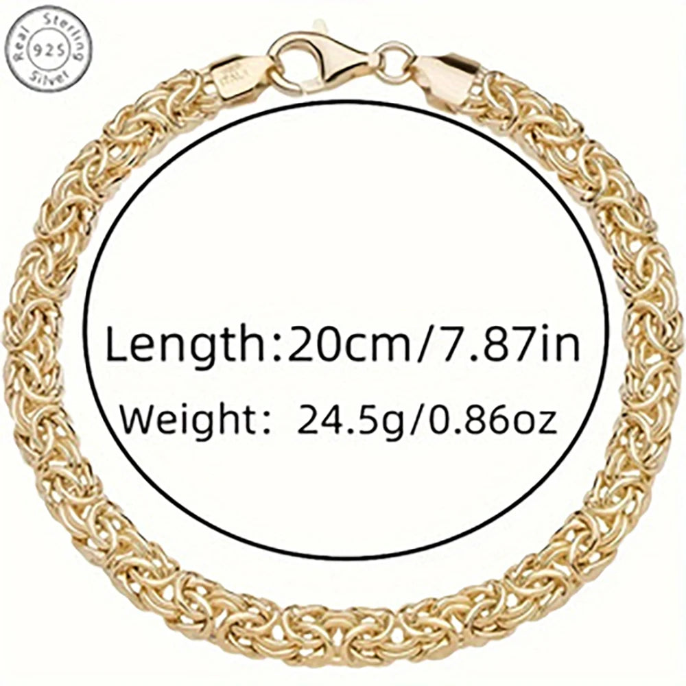 Golden Current 18K Plated Braided Bracelet | 925 Sterling Silver Power Chain For Couples &amp; Legends ✨