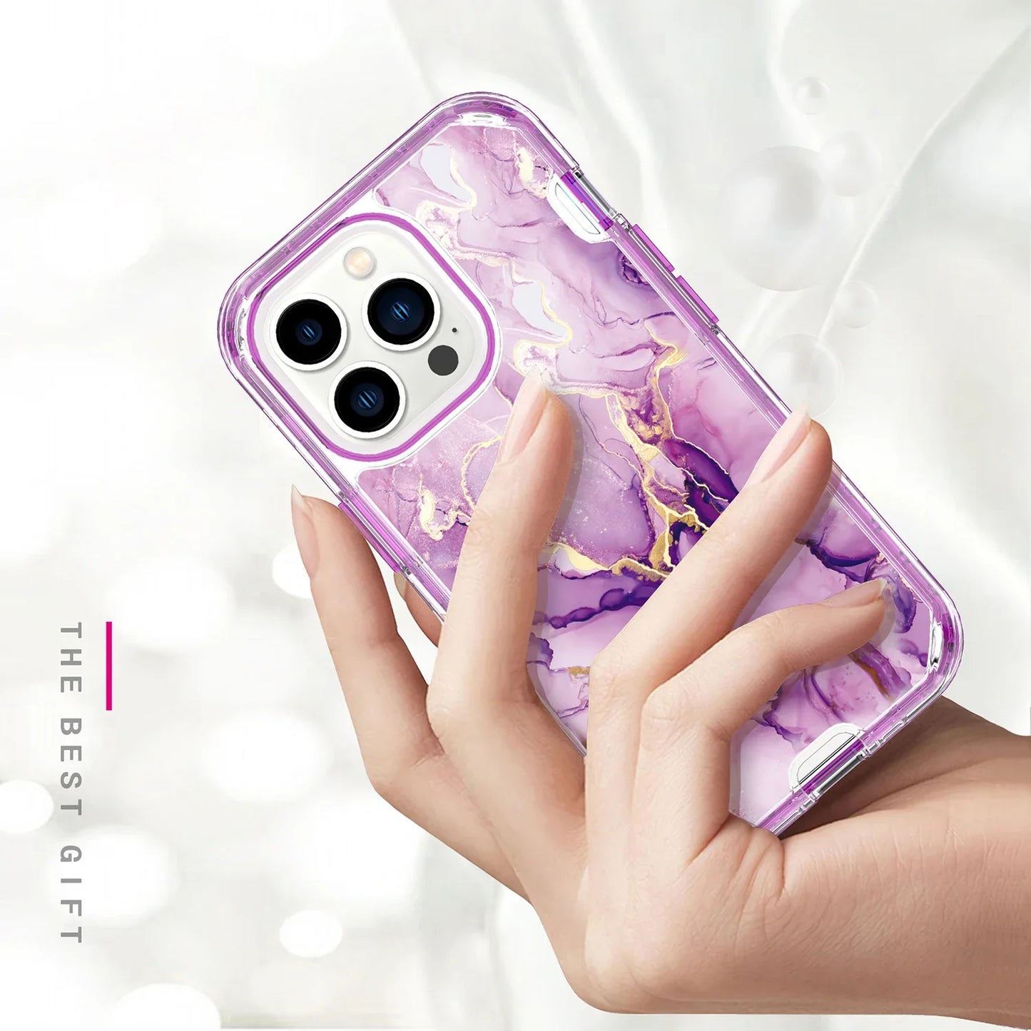 Plating Marble Phone Case for iPhone 16 14 13 11 12 15 Pro Max Plus Heavy Duty Shockproof Protective Luxury Cover