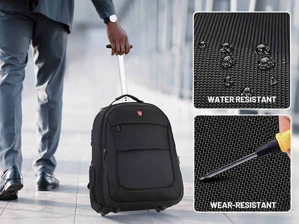 OIWAS AeroRoll 20" Convertible Trolley Backpack — Waterproof Business & Travel Carry-On with Laptop Compartment