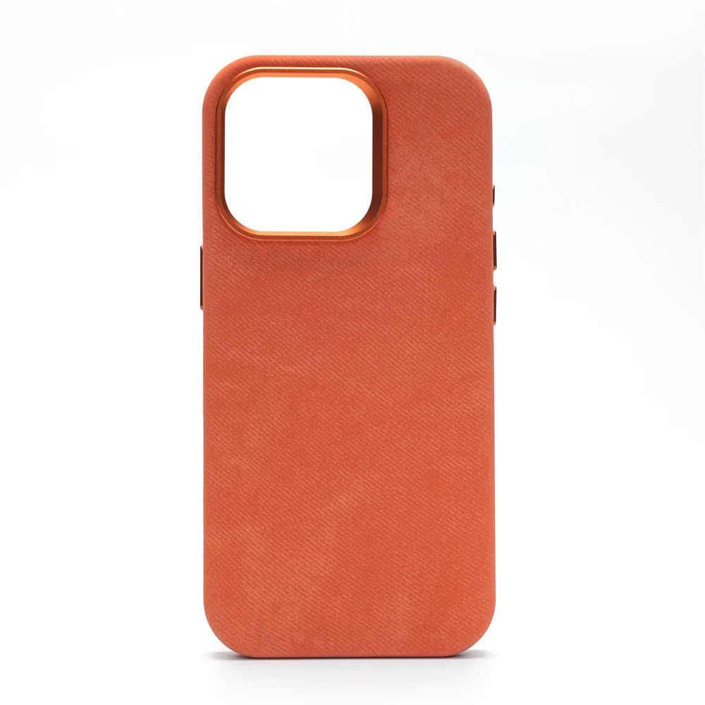 Luxury Metal Lens Magnetic Fiber Leather Case For iPhone 16 Pro Max 15 14 Plus 13 12 MagSafe Wireless Charging Shockproof Cover