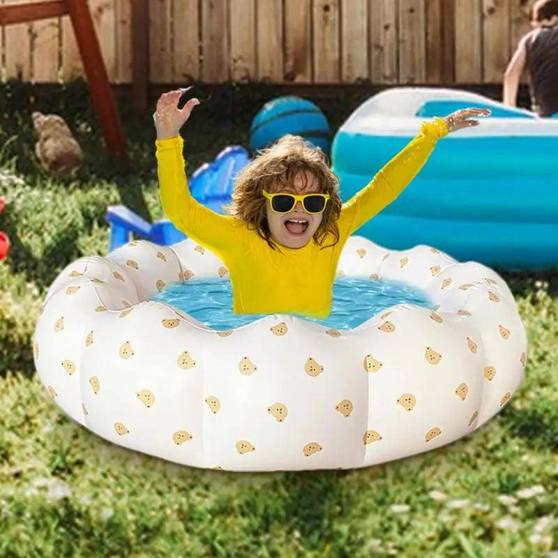 Kiddie Pool Petal Shape Foldable Pool Portable Kids Float Small Dip PVC Pool For Backyard Indoor Outdoor Use Sea Ball Dog - THOOBO!