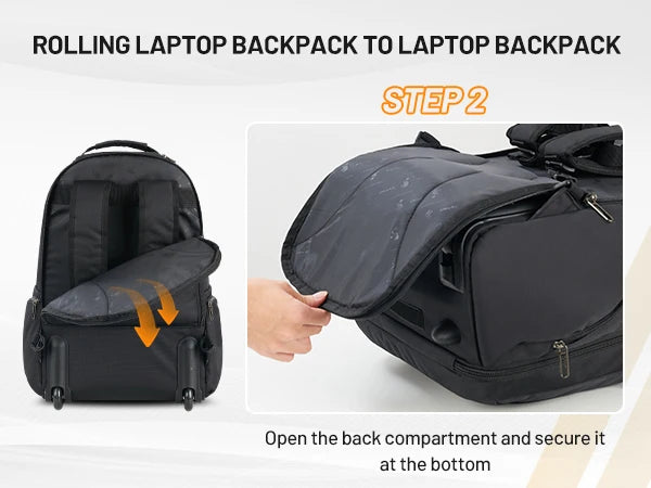 OIWAS AeroRoll 20" Convertible Trolley Backpack — Waterproof Business & Travel Carry-On with Laptop Compartment