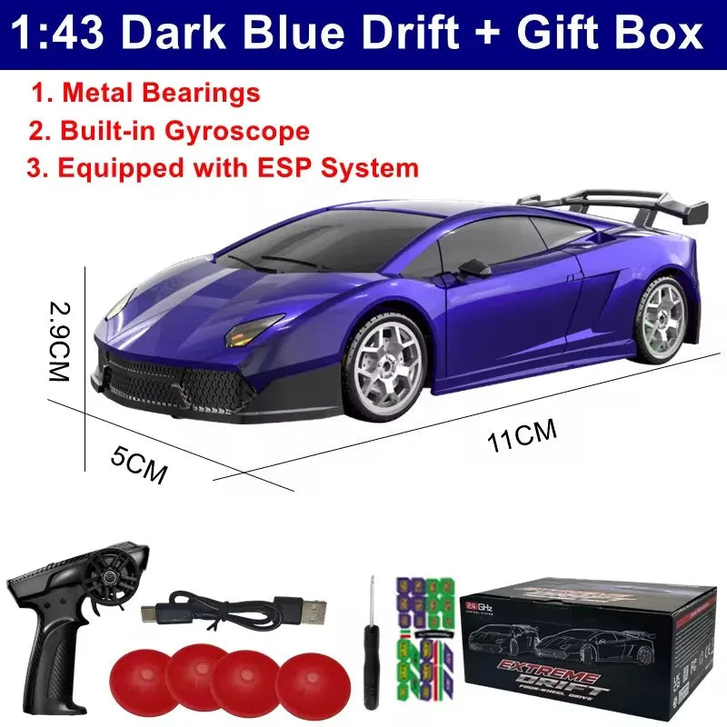 1/64 High-Speed Drift RC Car 4WD Remote Control Mini Racing Toy