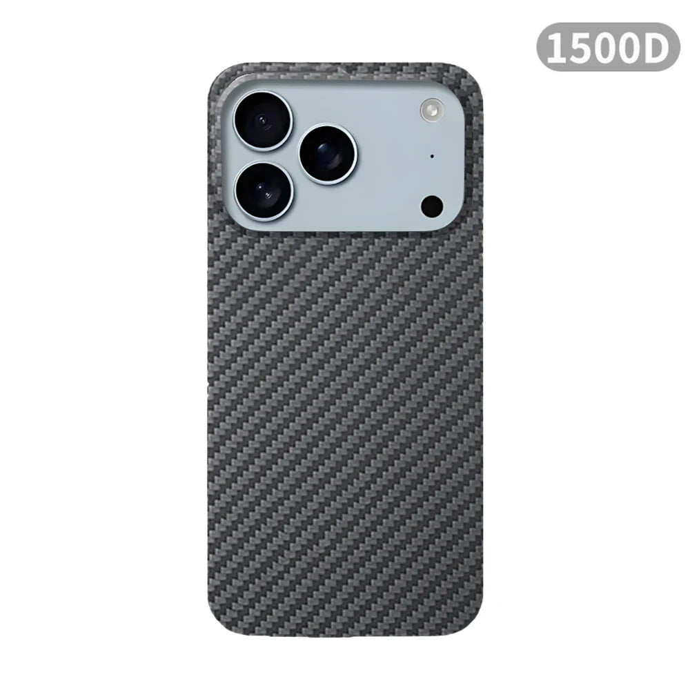 For iPhone 17 pro max case carbon 600d kevlar aramid fiber magsafe fabric thin hard 17 Air cover magnetic balck Slim light red