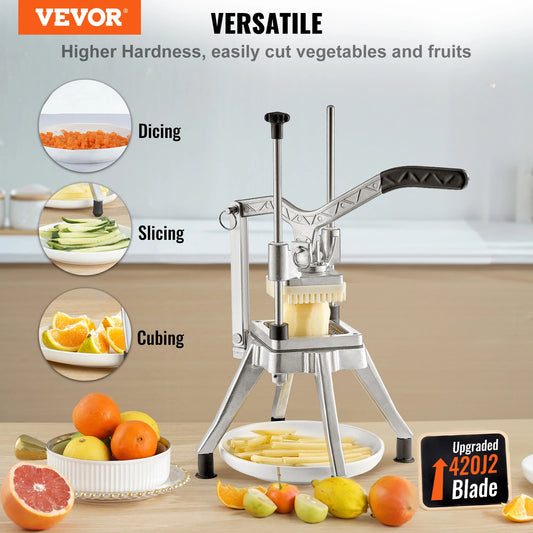 VEVOR PowerChop Pro – Stainless Steel Commercial Vegetable Chopper with 4 Precision Blades | Pro Kitchen & Restaurant Prep Beast - THOOBO!