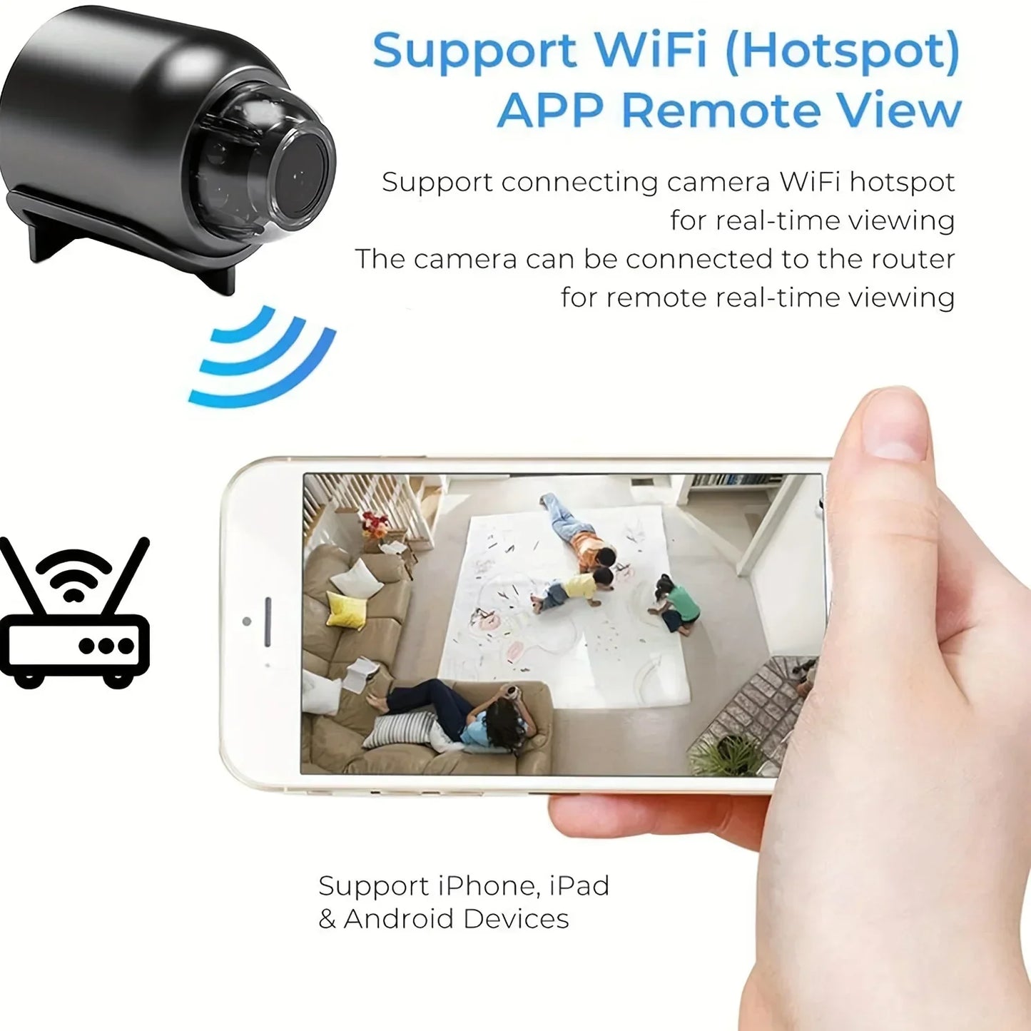 AEHOME 1080P Mini WiFi HD Security Camera With Night Vision & Real-Time Peace of Mind