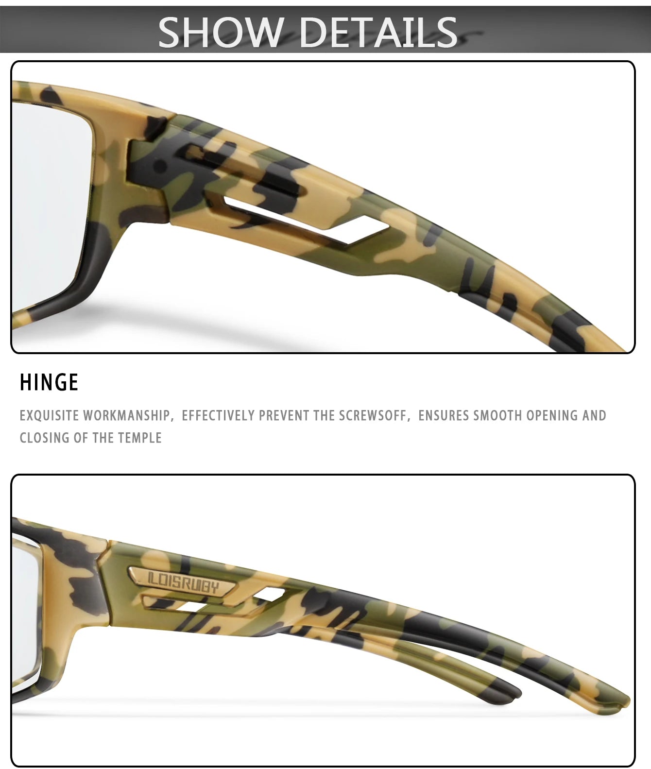 LOISRUBY CamoShift Photochromic Cycling Sunglasses – Road-Ready Vision for Every Light & Every Ride - THOOBO!