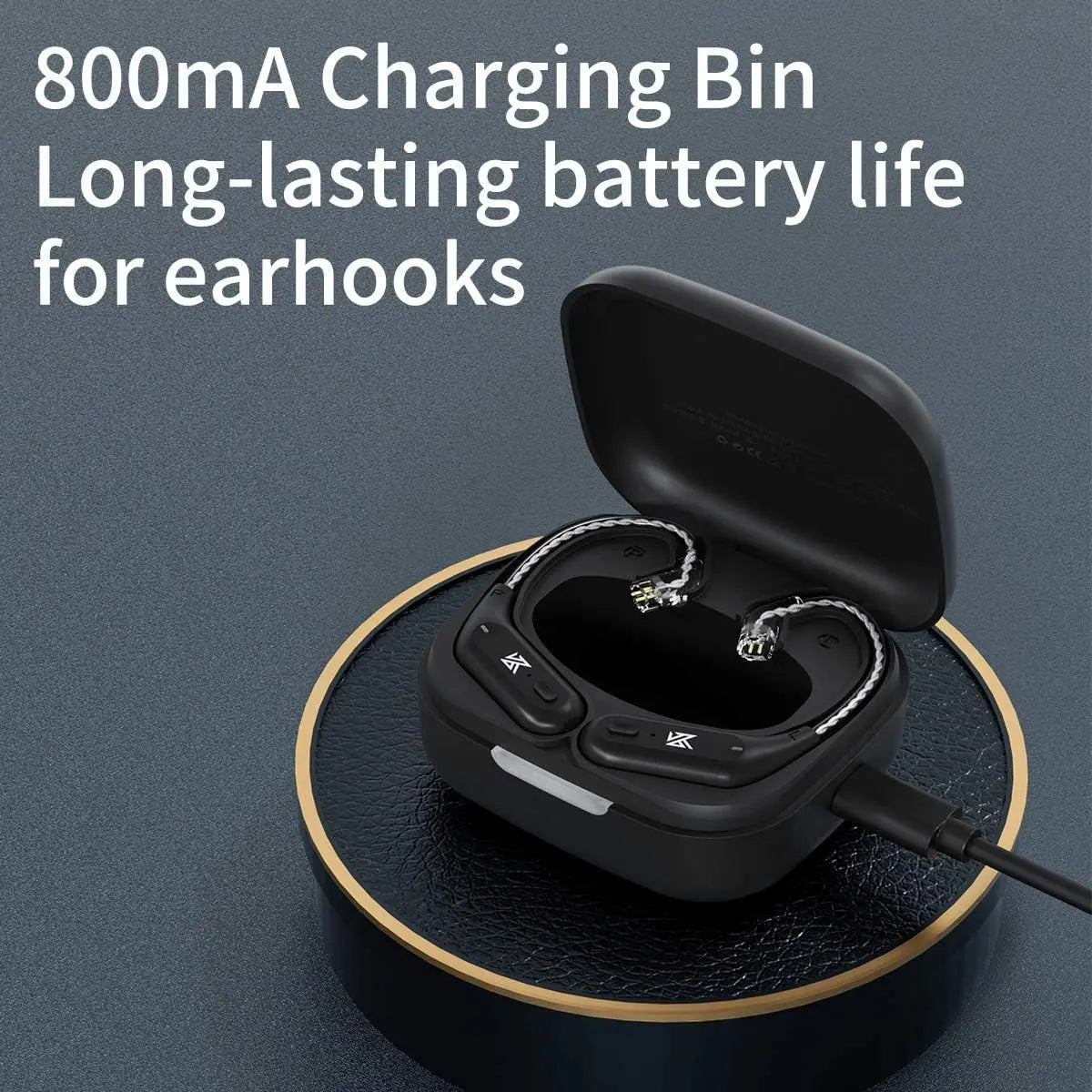 KZ AZ09 Wireless Upgrade Cable Bluetooth 5.4 Noise Reduction Bluetooth Module Upgrade Cable Ear Hook With Charging Case For ZS10