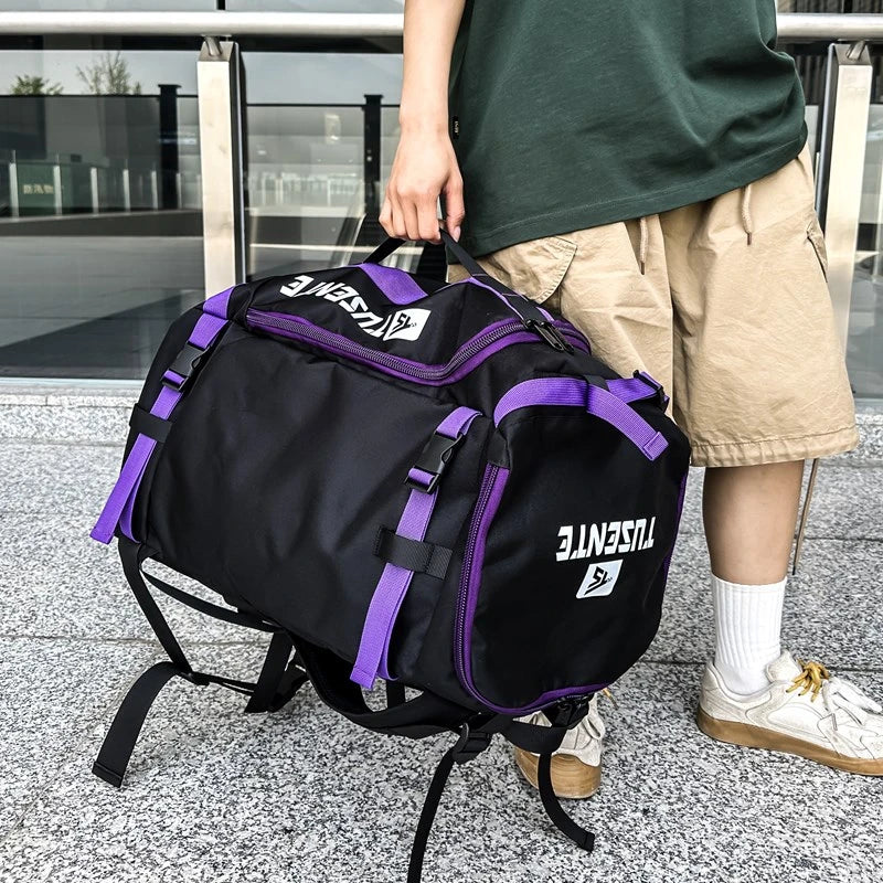 PatchVibe Titan — 75L Waterproof Gym & Travel Backpack w/ Shoe Garage + Laptop Vault