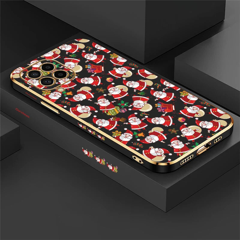 Christmas Deer Printed Phone Case For Samsung Galaxy M42 5G M62 M32 M22 M12 M54 M53 M33 M51 M02 M30S M13 Plating Soft Cover