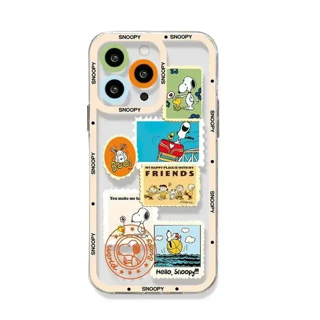 Cute Funny Snoopy Case For Iphone 15 Pro Max 11 14 13 12 Mini 6s 6 7 8 Plus X XS XR Cover Silicone Couqe Soft Transparent