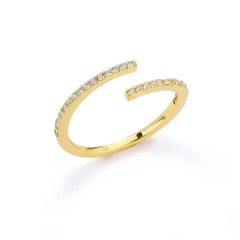 Lumé Curve Adjustable Zircon Ring — Effortless Sparkle for Every Kind of Day