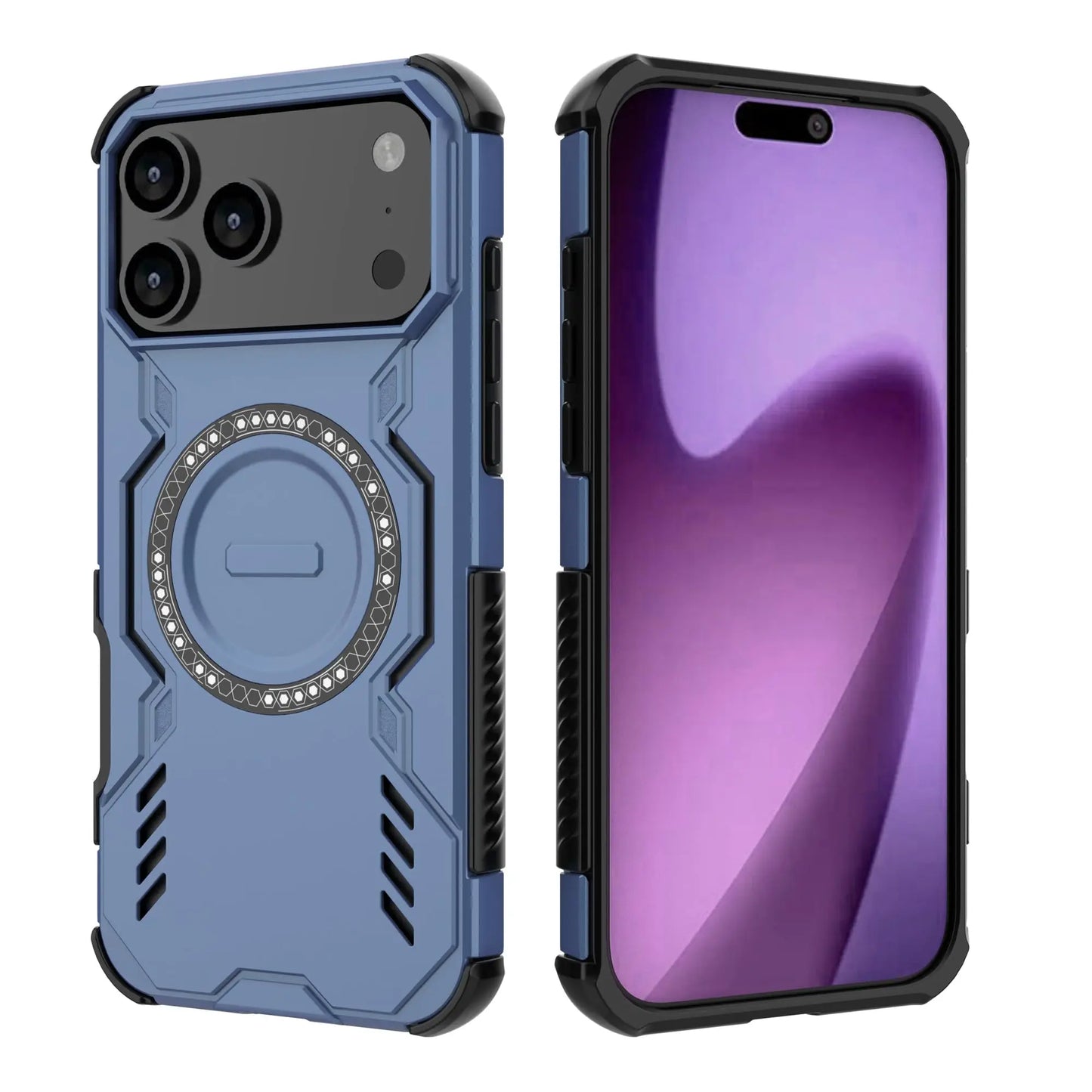 Case For iPhone 17 Pro Max Air 16 15Pro Max Plus Magnetic Ring Stand Armor Anti-fall Protection Kickstand Cover