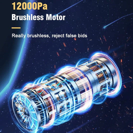 EAFC Brushless Cordless Car & Home Mini Vacuum With Built-In Power and 12,000Pa Smile-Sucking Force
