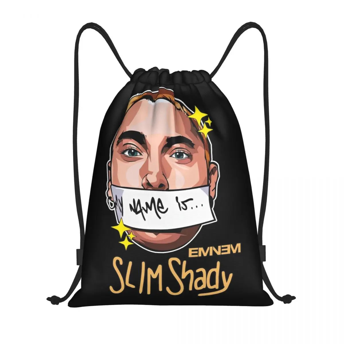 Slim Shady Drawstring Backpack — Eminem-Inspired Gym Sack for Legends Who Don’t Miss Reps or Rhymes