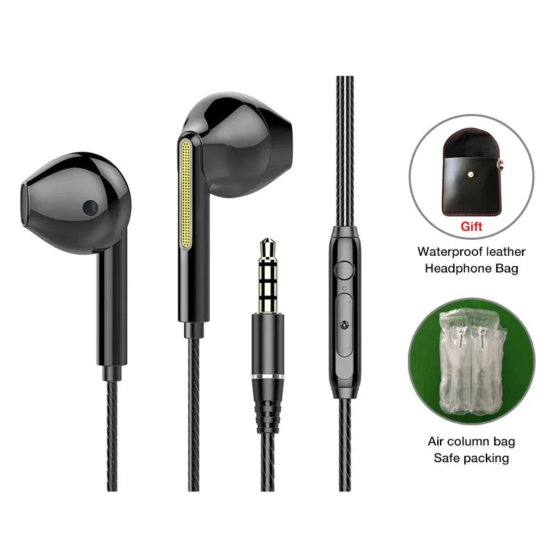 EARDECO Headphone Headset with Mic Wired Headphones Heavy Bass In Ear Stereo Wired Earphone Earbuds Wire Game Phone Earphones