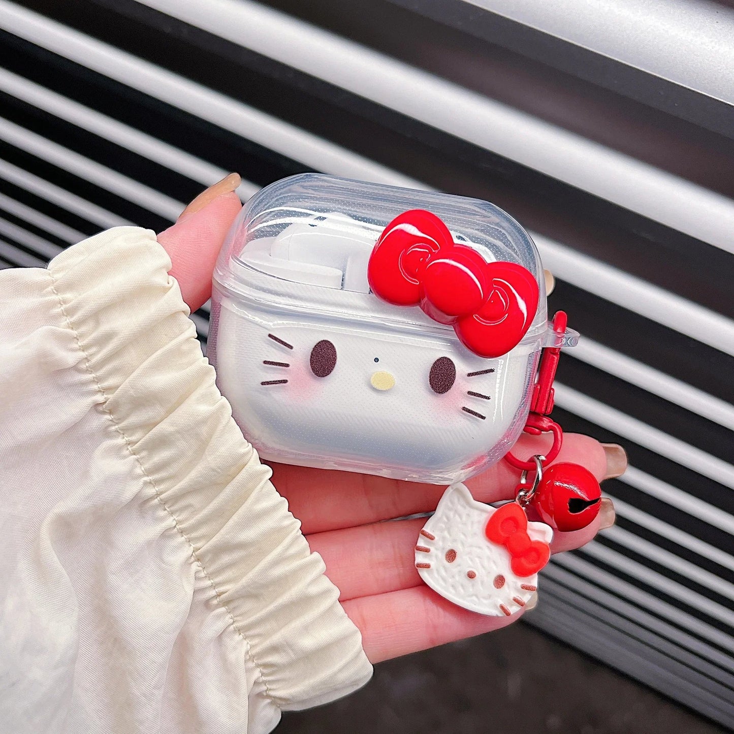 Cartoon KT Case for Samsung Galaxy Buds 3 Pro Transparent Flower Wireless Headphone Cover for Samsung Buds3 Protective Cover