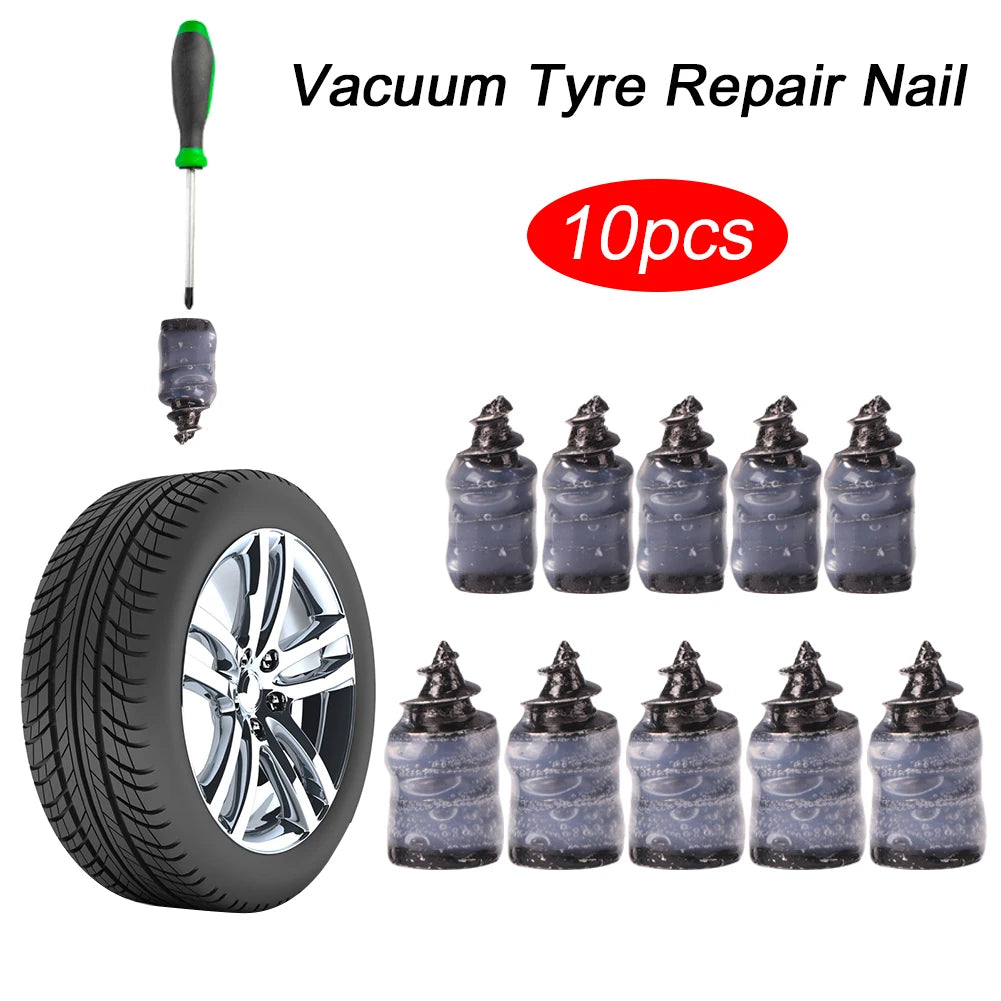 Tire Puncture Repair Nails for Car Motorcycle Scooter Bike Vacuum Tyre Repairing Rubber Metal Nail Set Car Tire Accessories - THOOBO!