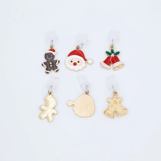 Christmas Series Santa Claus Gingerbread Man Bell Phone Dust Plug Pendant Accessories Decoration For Iphone 17 Type-C Port Gift