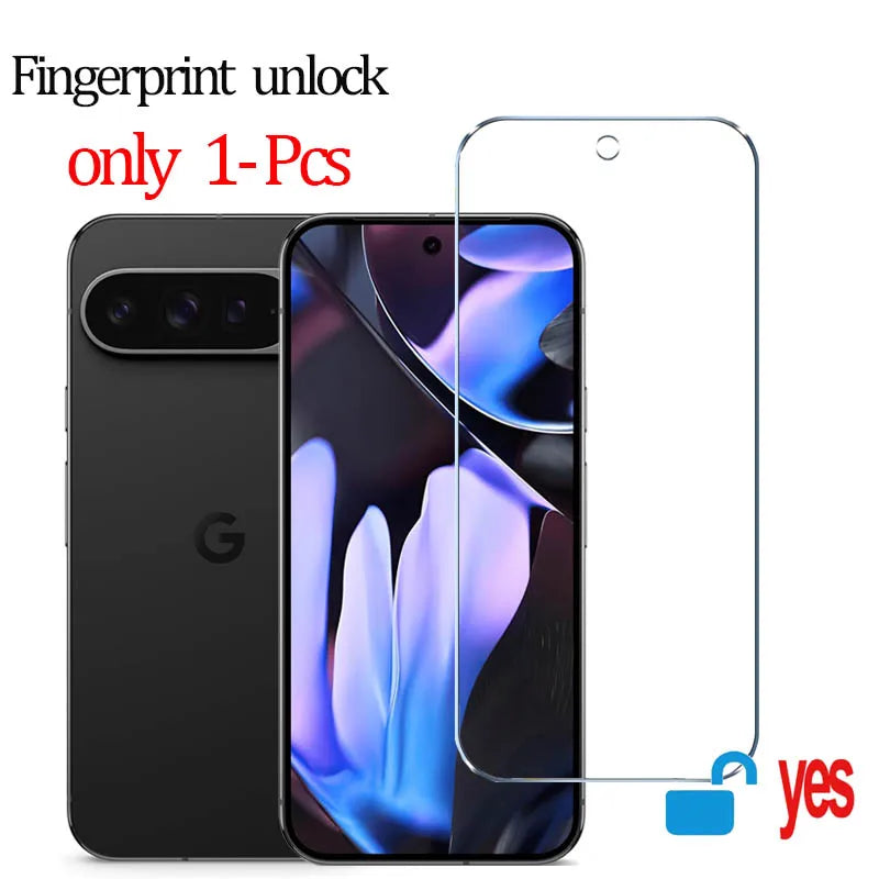 Fingerprint unlock Glass for Pixel 9 Pro 10 8A 9A 7 7A 8 Pro Screen Protector Pixel 9 Pro XL Tempered Glass for Google Pixel 9