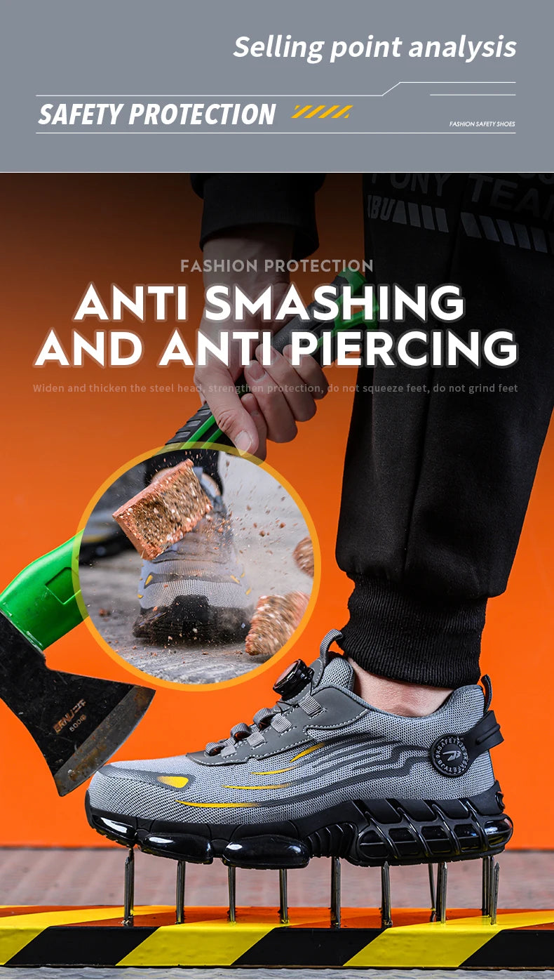 CloudGuard ProMesh Work Shoes – Smash-Proof, Puncture-Resistant, Zero-Lace Safety Sneakers for All-Day Comfort!