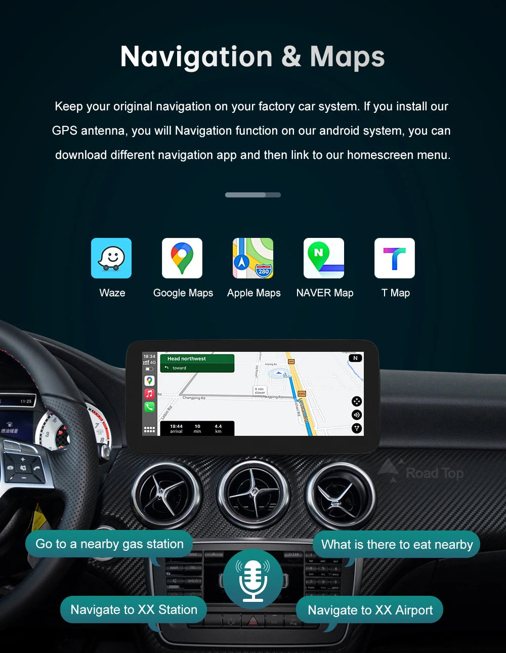 Road Top 12.3" Wireless CarPlay & Android Auto Screen for Mercedes-Benz Magic 🎶✨