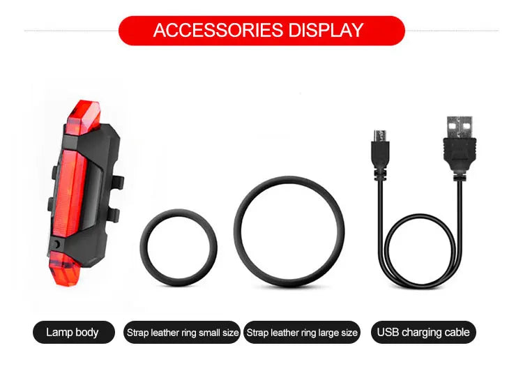 USB Rechargeable Bike Light Taillight Easy to Install 3 Modes Bicycle Light Accessories for the Bicycle - THOOBO!