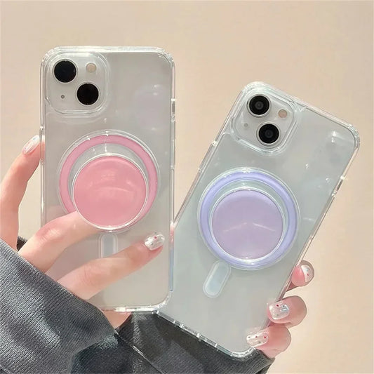 Magnetic Folding Mobile Phone Grip Holder Socket Pocket Support for Magsafe IPhone Samsung Mac Safe Ring Finger Expanding Stand