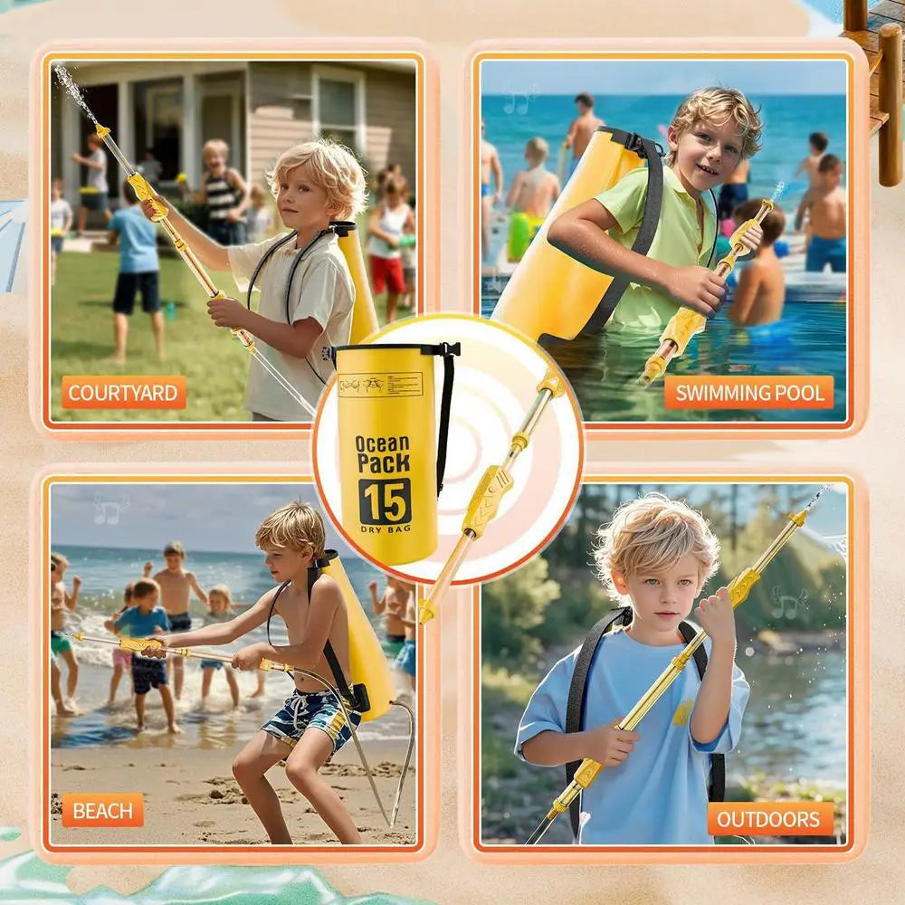Large Backpack Water Squirter Large Backpack Water Spraying Soaker Toy Bathing Playing Interactive Hot Weather Pool Game For - THOOBO!