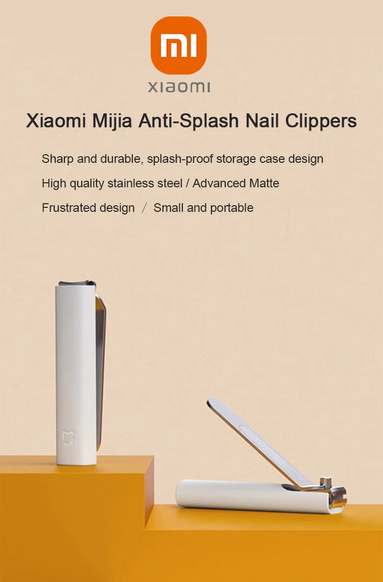 Clip & Zip by XIAOMI – Mijia Anti-Splash Nail Clipper with Built-in Storage Shell & Matte Grip