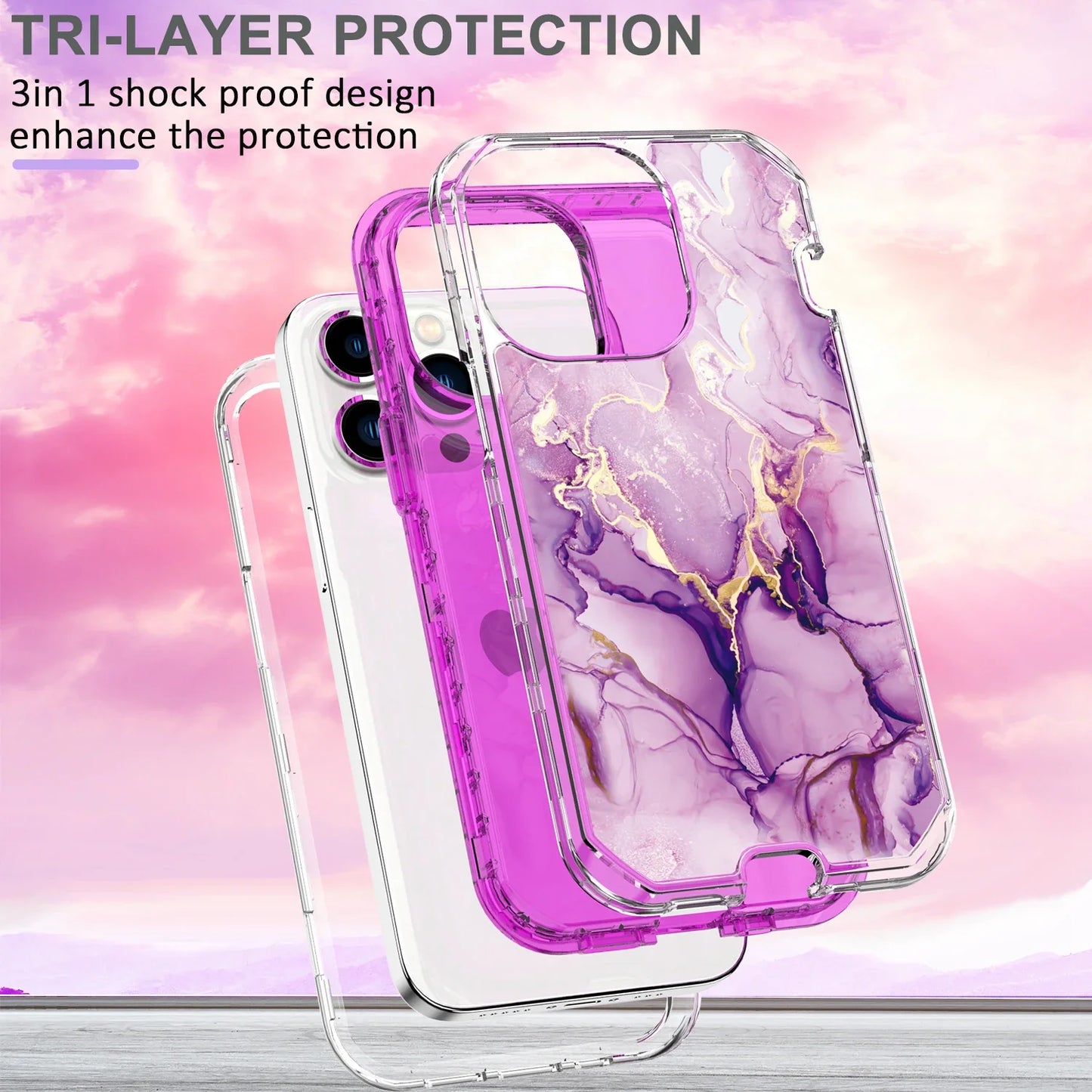 Plating Marble Phone Case for iPhone 16 14 13 11 12 15 Pro Max Plus Heavy Duty Shockproof Protective Luxury Cover