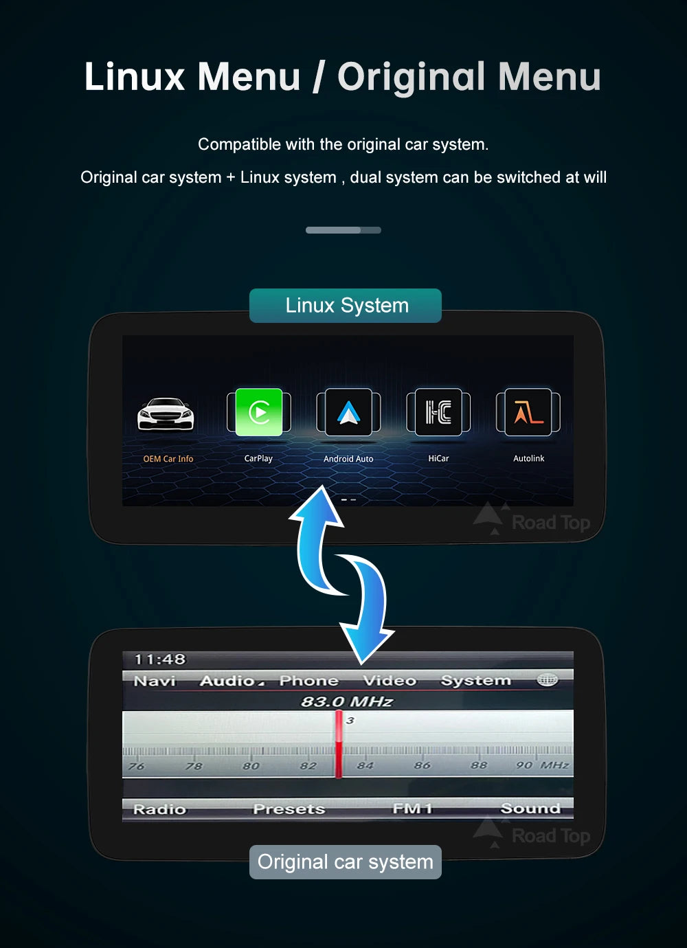 Road Top 12.3" Wireless CarPlay & Android Auto Screen for Mercedes-Benz Magic 🎶✨